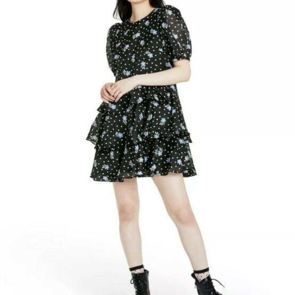 Sandy Liang x Target Floral Print Short Sleeve Tiered Dress